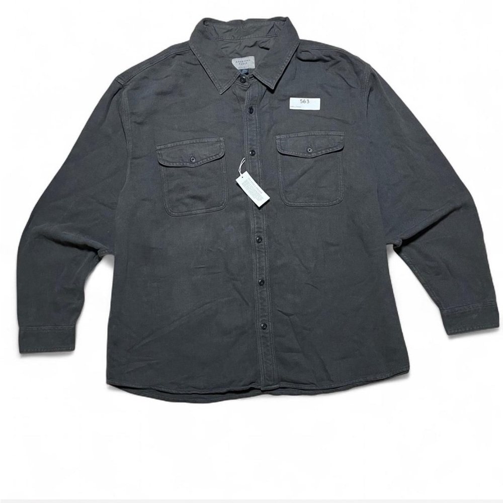 American Eagle Outfitters Charcoal Relaxed Fit Shirt
